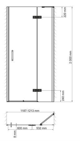 Душевая дверь WasserKRAFT Aller 10H05RBLACK R