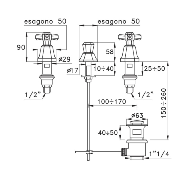 Смеситель для биде Stella Eccelsa EC 00200 AU00 золото
