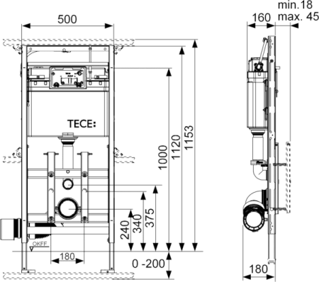 Инсталляция Tece Lux 9600200