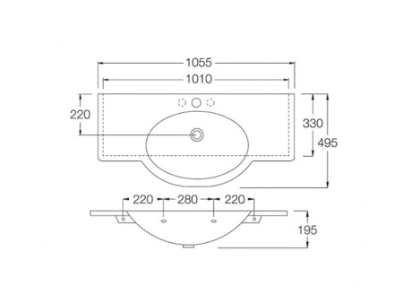 Раковина Hatria Sophie 105 YU9001