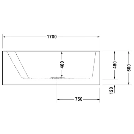 Акриловая ванна 170x100 см L Duravit Paiova 700264000000000