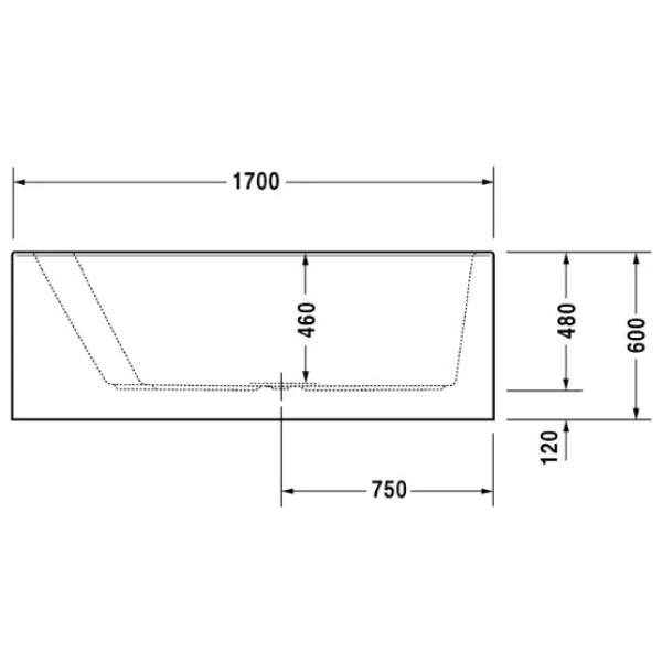 Акриловая ванна 170x100 см L Duravit Paiova 700264000000000