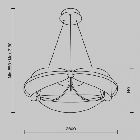 Подвесная люстра Maytoni Бриз MOD281PL-L45BS3K