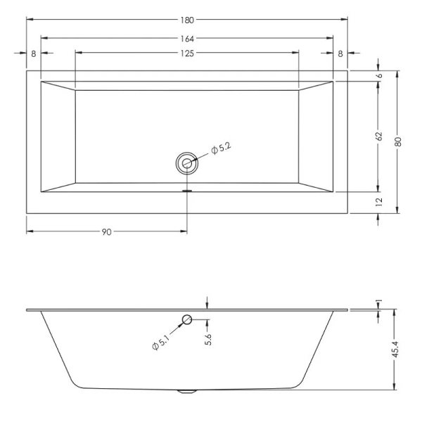 Акриловая ванна Riho Lugo 180х80 B159001105 белый