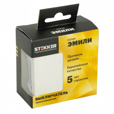 Переключатель одноклавишный без рамки Stekker Эмили 50232