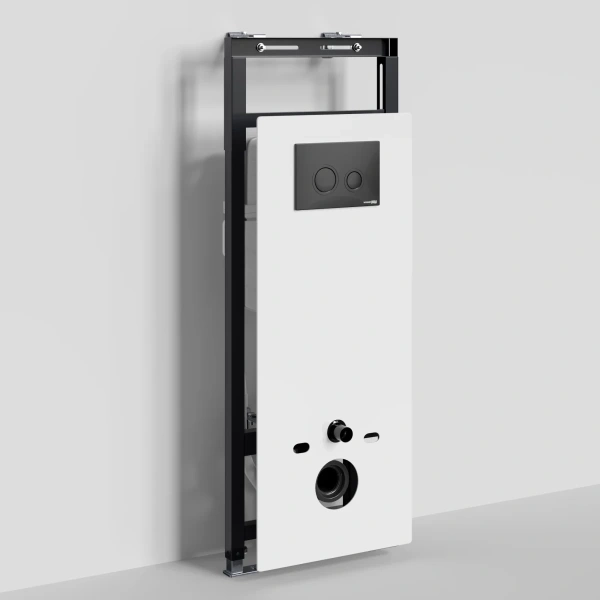Инсталляция для унитаза WasserKRAFT Salm 27 27TLT.010.ME.WH.MB01 с кнопкой смыва, черный матовый