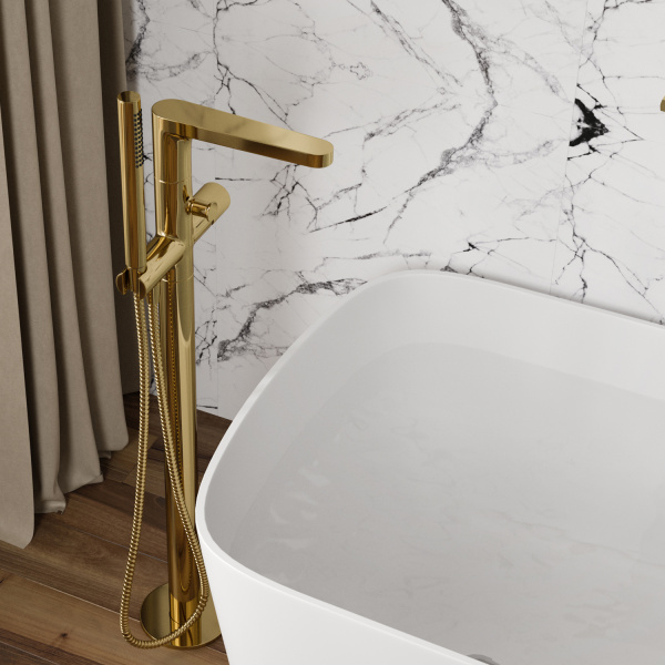 Смеситель для ванны WasserKRAFT Ems 7621 золото