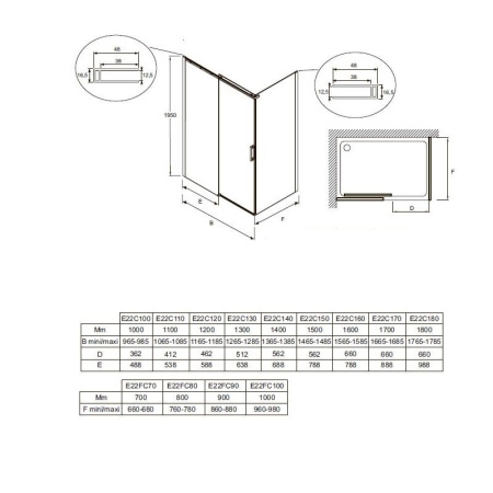 Дверь в нишу Jacob Delafon Contra 180 E22C180-GA
