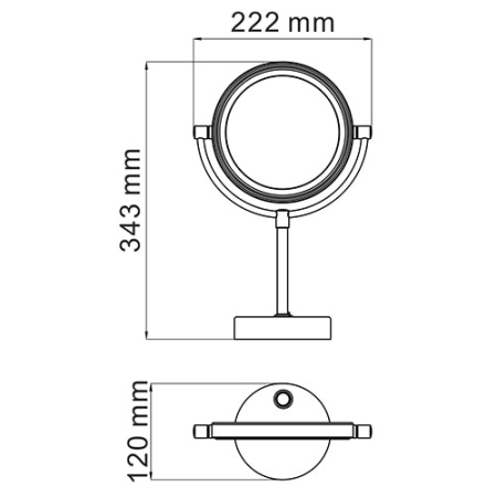 Косметическое зеркало WasserKRAFT K-1005BLACK