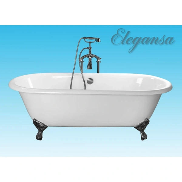 Ванна чугунная Elegansa Gretta Chrome Н0000361 167,6x76,5 см, отдельностоящая, белый