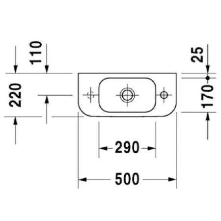 Раковина 50x22 см Duravit Happy D.2 0711500000