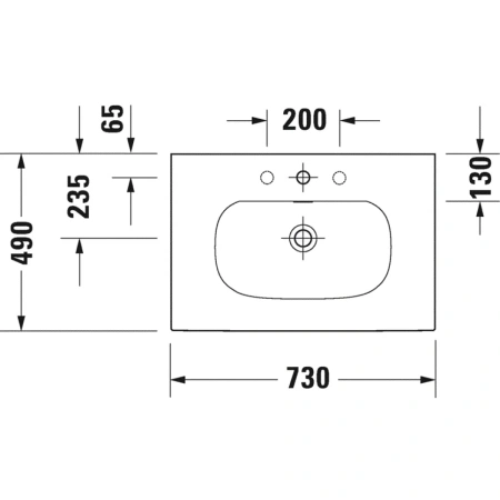 Раковина 73x49 см Duravit Viu 2344730000