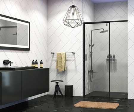 Душевая дверь WasserKRAFT Elbе 90 74P04 черная