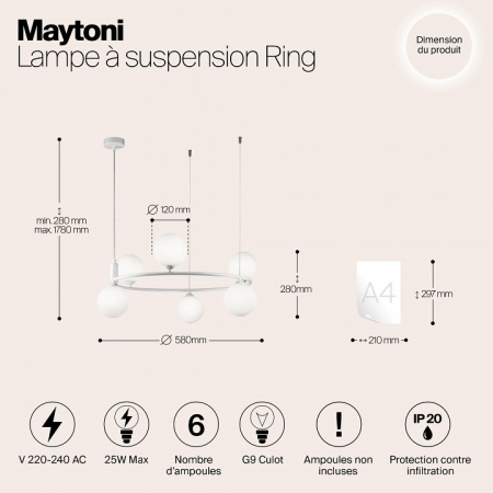 Подвесная люстра Maytoni Круг MOD013PL-06W