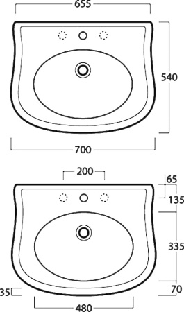 Раковина Simas Lante 70 LA10bi*1