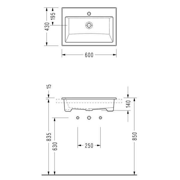 Раковина 60x43 см Serel 3042