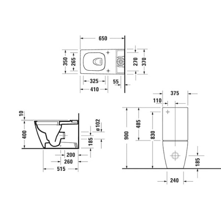 Чаша напольного унитаза Duravit Viu 2191090000