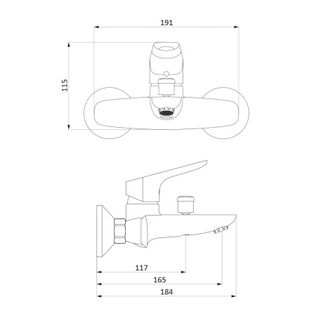 Смеситель для ванны и душа Damixa Jupiter 771000001