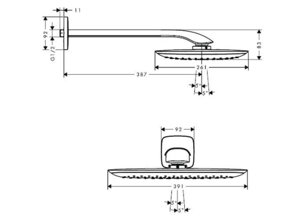 Верхний душ Grohe Rainshower Icon chrome 27437000, 19х19 см, 1 режим струи, без держателя