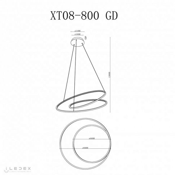 Подвесной светильник iLedex Axis XT08-D800 GD