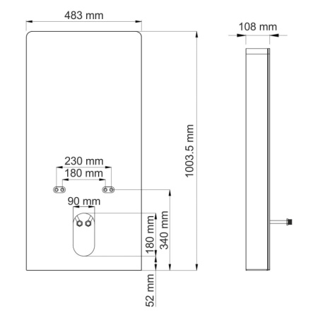 Инсталляция для биде WasserKRAFT 86BDT.050.BL черный