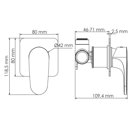 Смеситель для душа WasserKRAFT Spree 1451 сталь