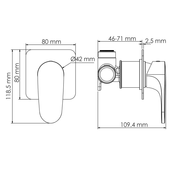 Смеситель для душа WasserKRAFT Havel 3651 золото