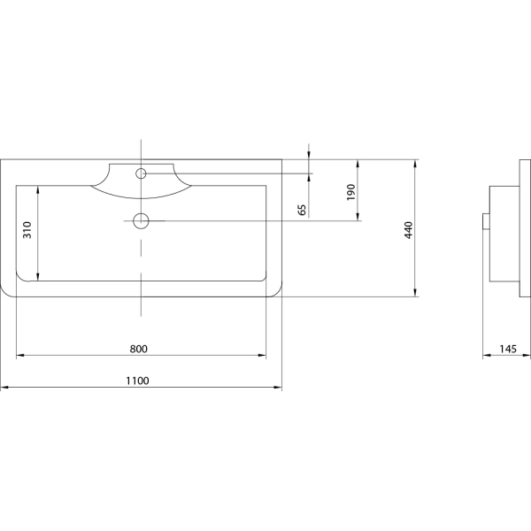 Раковина 110x44 см Акватон Сиена 1A704231SN010