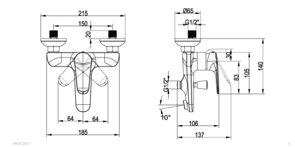 Смеситель для ванны Villeroy&Boch O.novo Start TVT10550111061