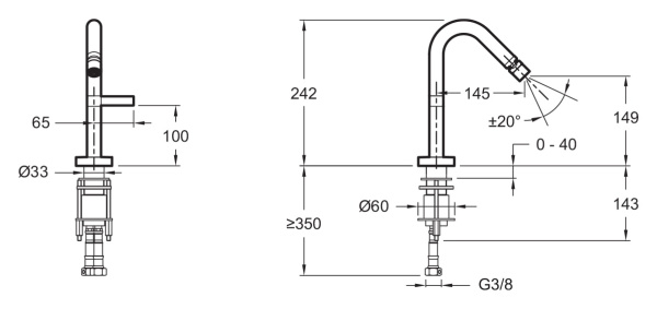 Смеситель для биде Jacob Delafon STILLNESS E971-4-CP