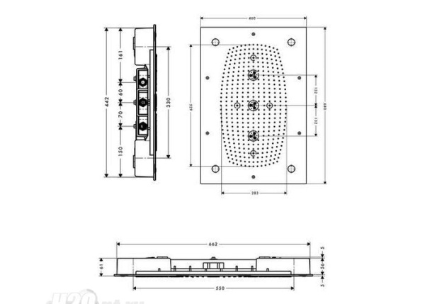 Верхний душ hansgrohe Raindance Rainmaker Air 28418000 с подсветкой
