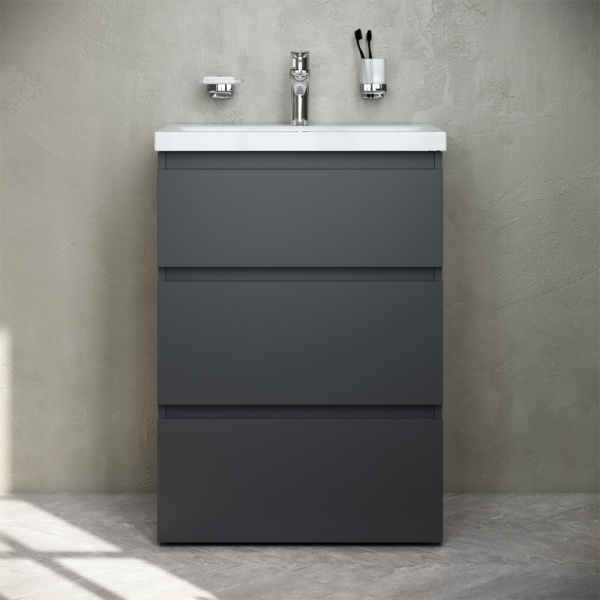 Тумба под раковину напольная AM.PM GEM S M91FSX0602GM графит матовый