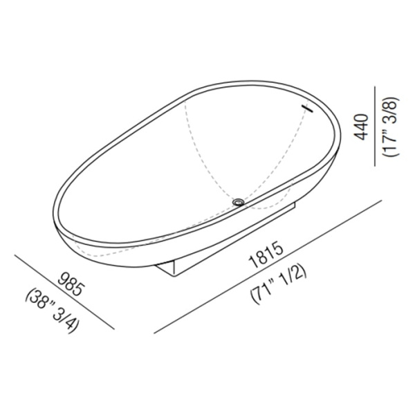 Ванна из искусственного камня Agape Spoon 181х98 AVAS0901ZL светло-серый