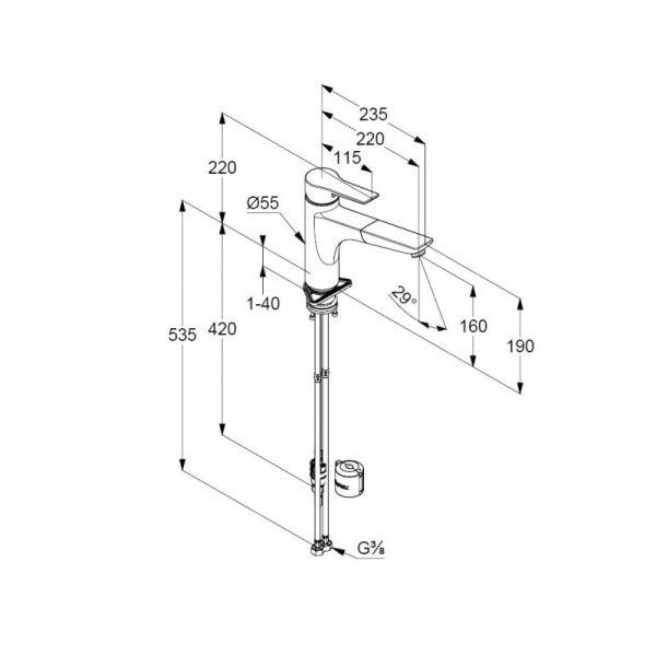 Смеситель для кухни Kludi Mix 329433975 черный матовый