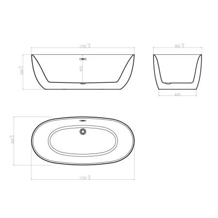 Акриловая ванна Vincea 170x80 VBT-205
