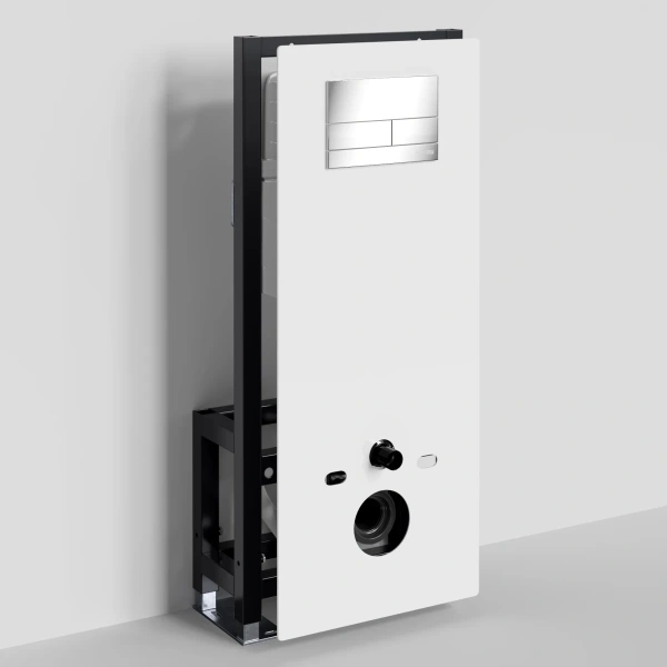 Инсталляция для унитаза WasserKRAFT Glan 66 66TLT.010.ME.WH.CH04 с кнопкой смыва, хром