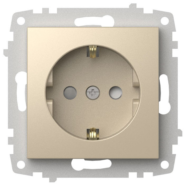 Розетка с заземлением и со шторкой без рамки Elbi Eleсtriс Zena Vega 609-012500-243