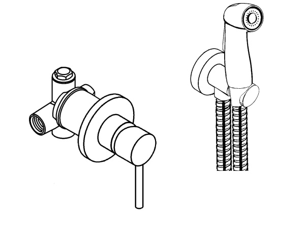 Смеситель Kludi Bozz 389990576 с гигиеническим душем