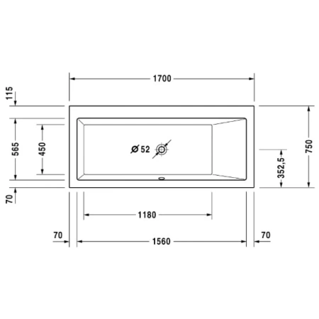 Акриловая ванна 170x75 см R Duravit Vero 700134000000000