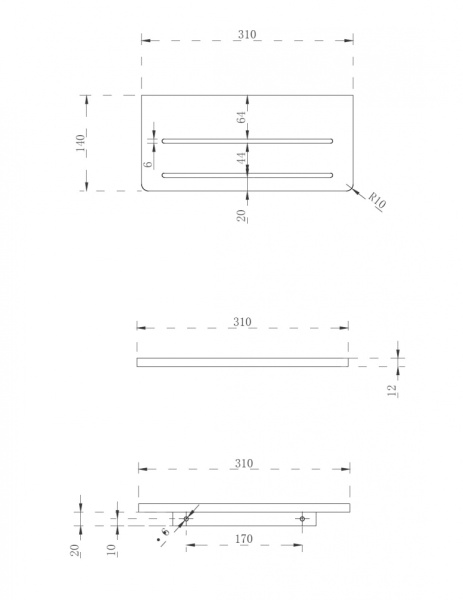 Полочка Abber Stein AS1653 белая матовая