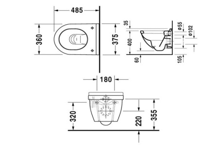 Подвесной унитаз Duravit Starck 3 2227090000