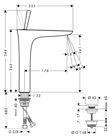 Смеситель для раковины hansgrohe PuraVida 15072000