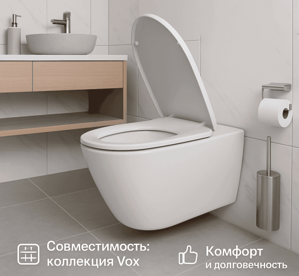 Крышка-сиденье Jacob Delafon Vox E20142-00 с микролифтом