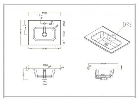 Раковина BelBagno BB500/390ETL