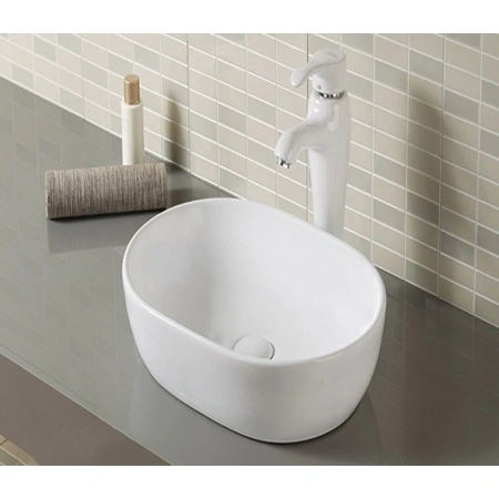 Раковина-чаша CeramaLux 9026B 48x35 см, накладная, белый