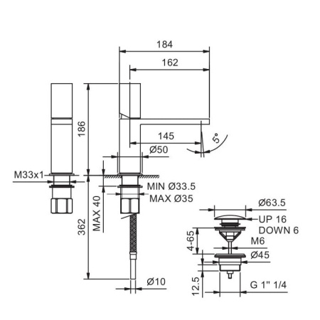 Смеситель для раковины Fantini Milano 31 93 3003F сталь