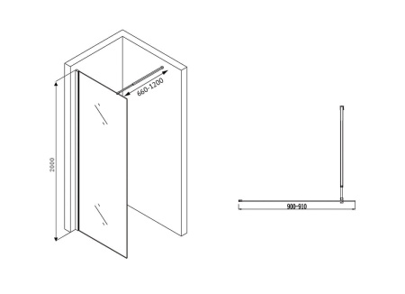 Душевая перегородка Abber Immer Offen AG61090