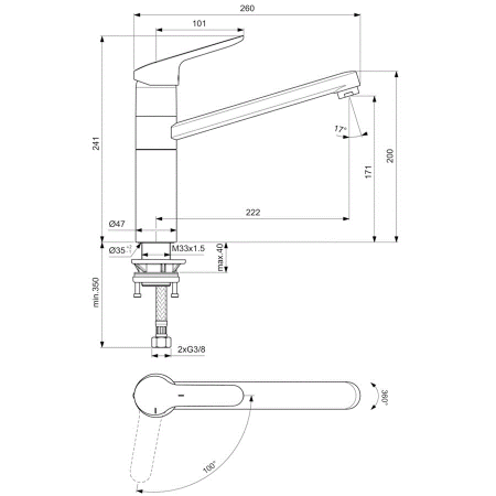 Смеситель для кухни Ideal Standard Ceraplan III BC135AA