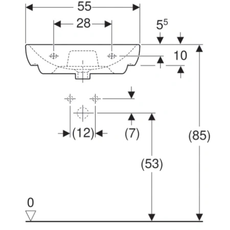 Раковина 55x48 см Geberit Smyle 500.227.01.1