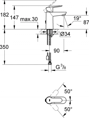Смеситель для раковины Grohe BauEdge 23329000 хром